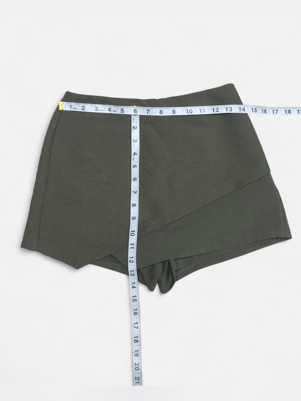 Topshop Olive Green Asymmetric Skort - Picture 3 of 5